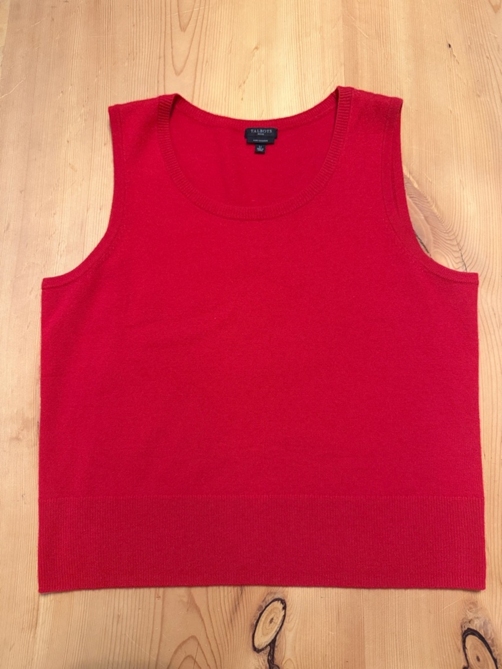Talbots Cashmere Shell Red Sleeveless Top